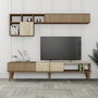 Hanah Home Mueble de TV Milan - Nogal y Travertino